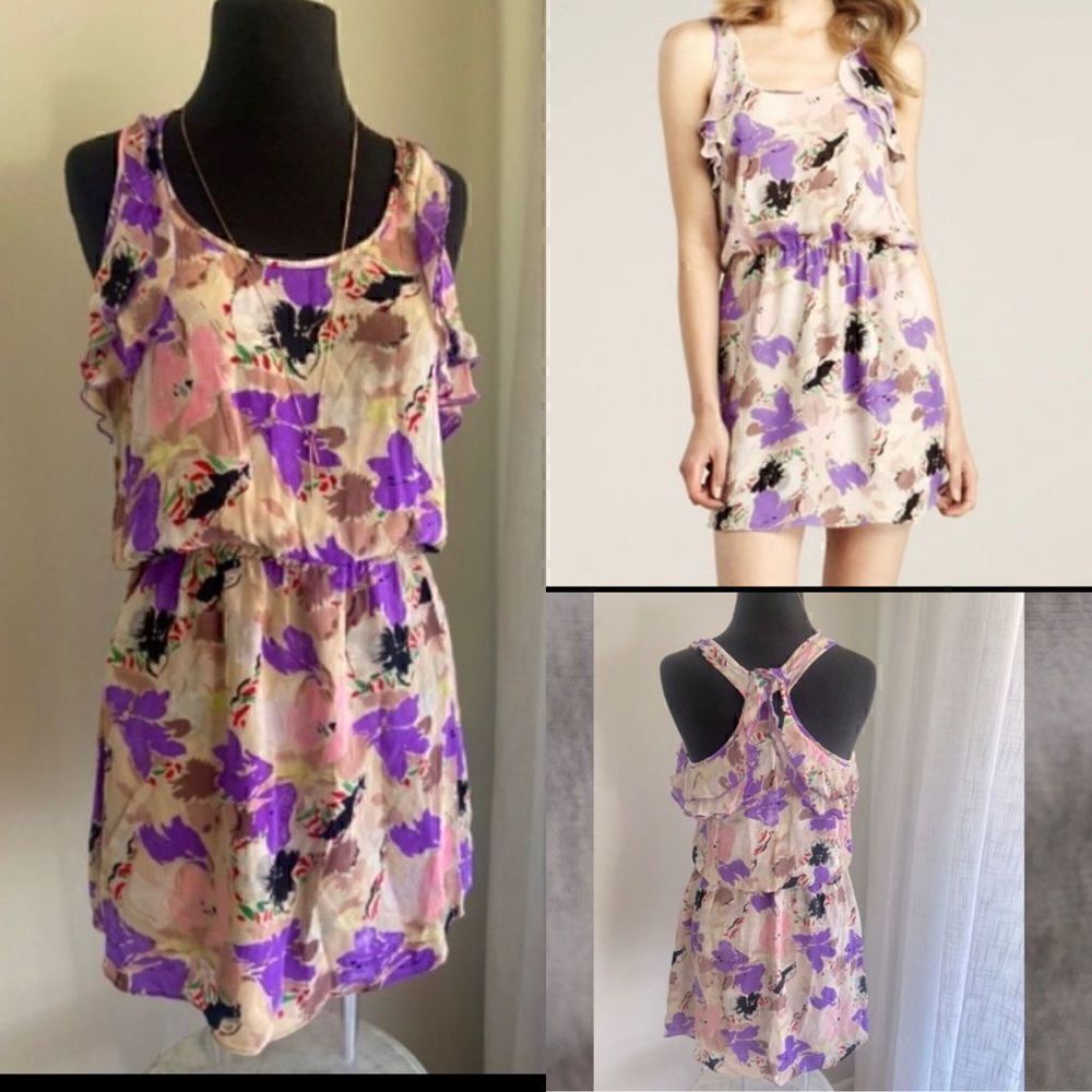 PARKER FLORAL SILK RACERBACK SUMMER DRESS